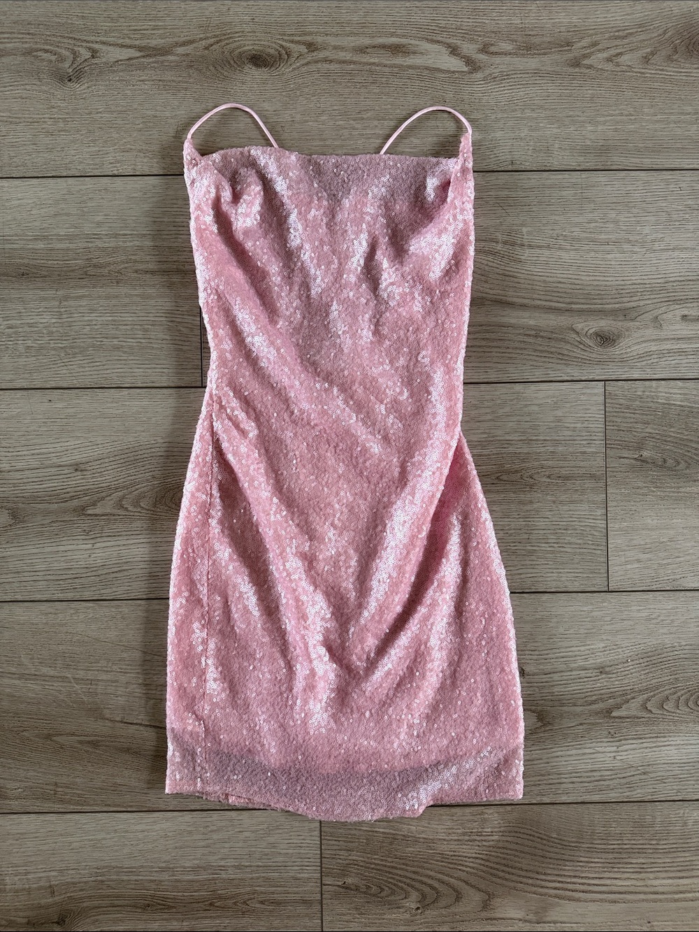 Hello Molly Mini Dress Bond Girl Baby Pink Sequins Junior Women’s 4 Sparkly Prom